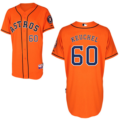 Dallas Keuchel #60 MLB Jersey-Houston Astros Men's Authentic Alternate Orange Cool Base Baseball Jersey